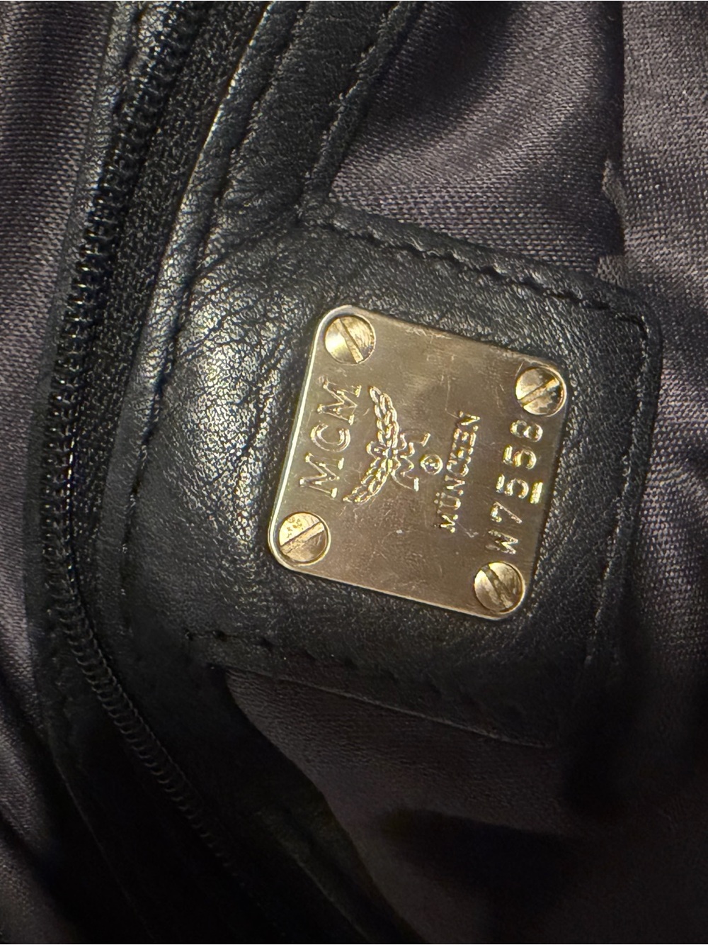 MCM Black Leather Tote with Brown Handles and Strap - Picture 13 of 17